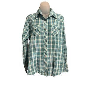 Cowgirl Legend Women's Size XL Plaid Long Sleeve Shirt